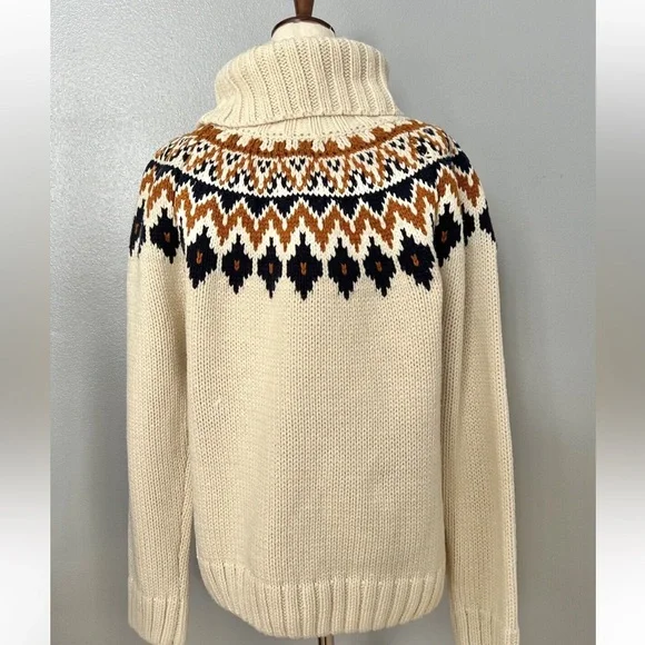 RACHEL ZOE FAIR ISLE NORDIC COWL NECK SWEATER - Picture 5 of 12